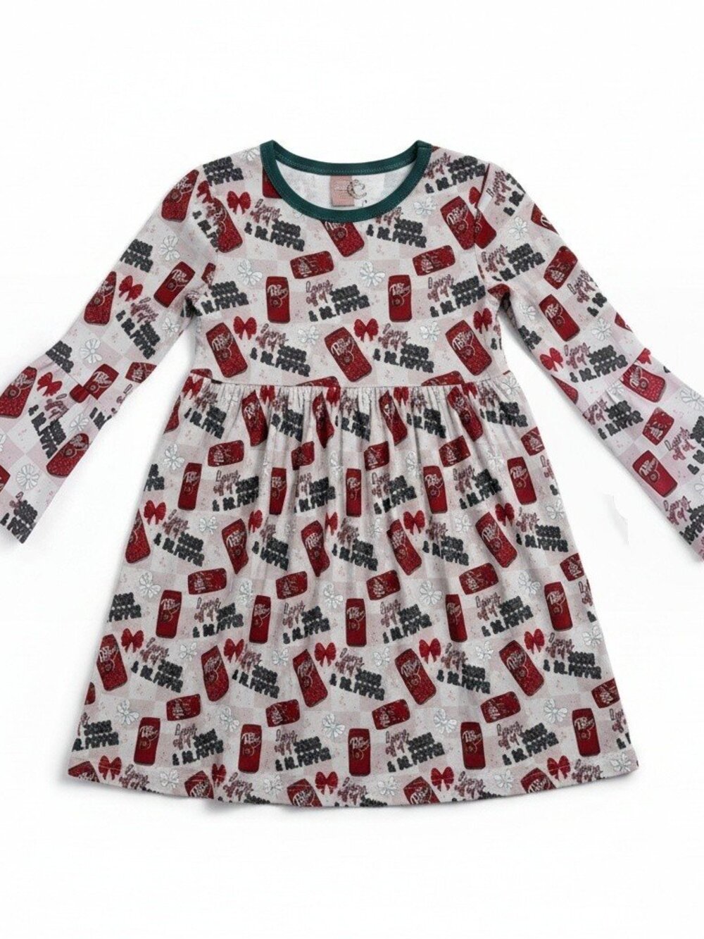Gigi's Closet Girls‎ 3T Bamboo Jesus & Dr Pepper Long Sleeve Dress GG003072025